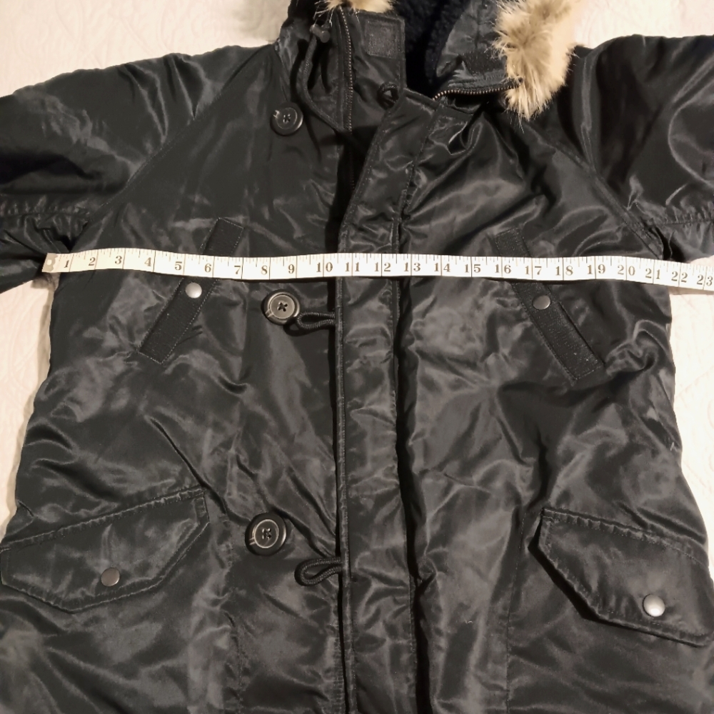J. Crew Blue and Brown Parka Jacket with Faux Fur Hood - Picture 8 of 9
